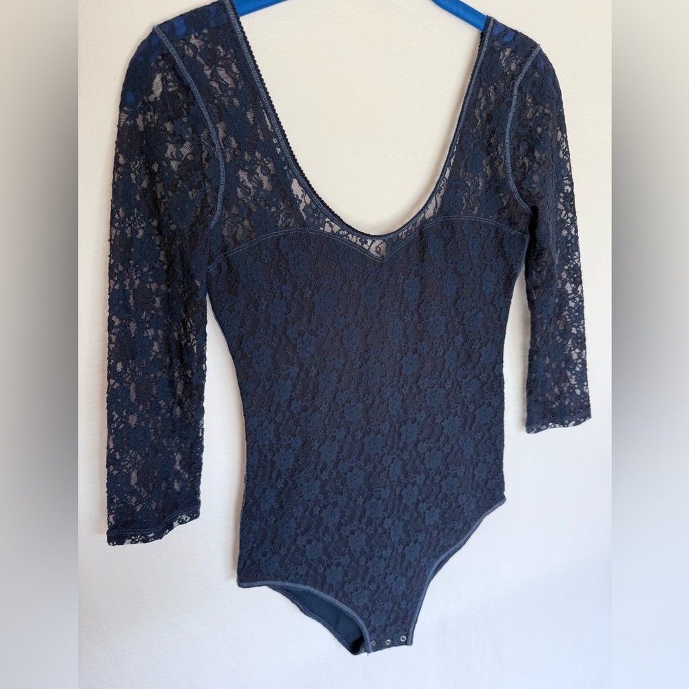 Abercrombie & Fitch Midnight Blue Lace Bodysuit Women’s size small